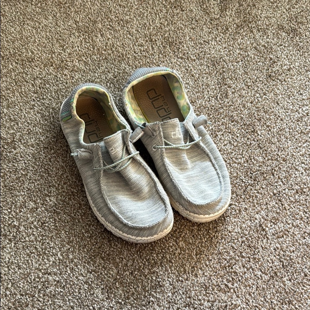 Hey Dude Womens Gray Slip-On Shoes